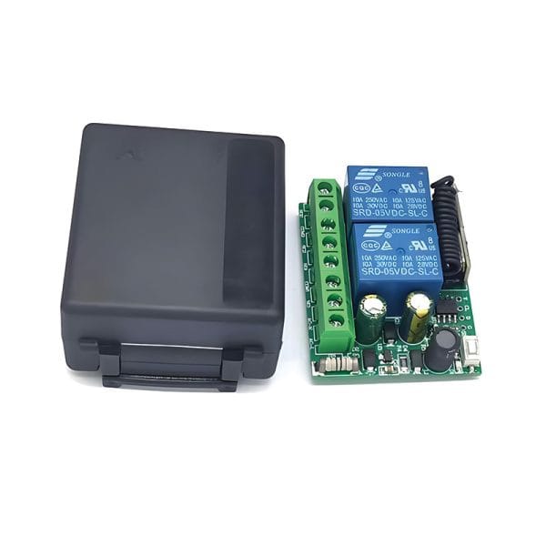 XMJ-32 12V/220V wide voltage 2-channel remote control switch with IP65 ABS enclosure, for motor forward reverse, linear actuators, barrier gates and LED lights